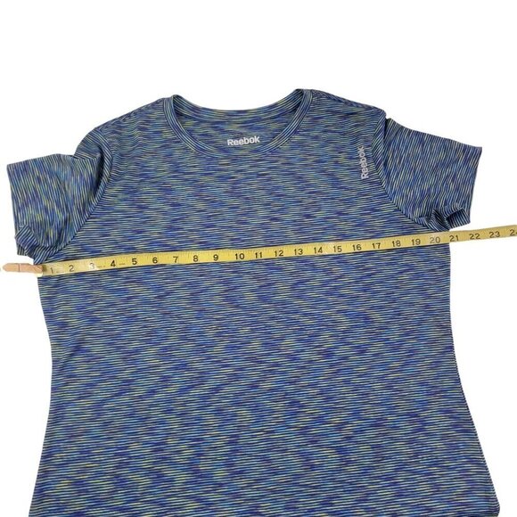 Reebok Women’s Speedwick Performance Blue Space Dye Workout Top – Size Large - Picture 6 of 14